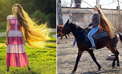 俄真人版長髮公主 13年未剪髮.粉絲破10萬 | 古巴諾娃擁有一頭長髮，拍起照來相當動人。