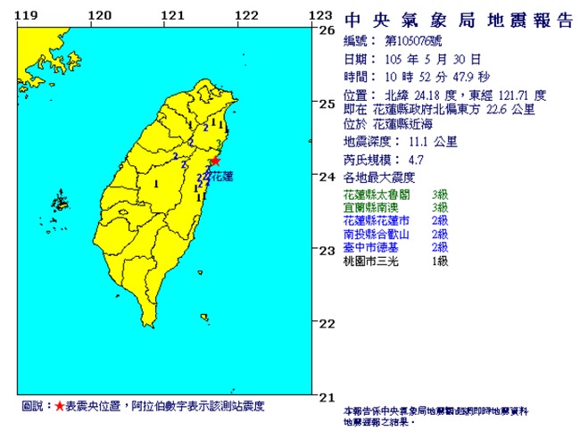 10:52花蓮地震規模4.7 太魯閣、南澳3級 | 華視新聞