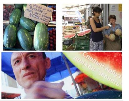 超市禁止敲瓜 「西瓜不會回應」引發熱議 | 其實國外也有敲西瓜買瓜的習慣.(圖片翻自噠噠良品)