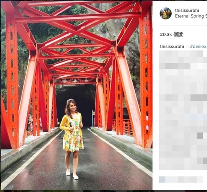 寶萊塢女星愛台灣 直說不想回家 | 喬蒂在IG上的照片，引來二十萬人按讚。(取自喬蒂Instagram)