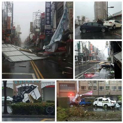 颱風尼伯特肆虐 台東綠樹吹禿8頓貨車翻【影】 | 