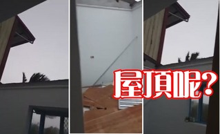 【影】尼伯特颱風來襲 屏東民宅變敞篷屋