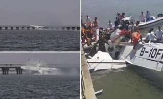 水上飛機試飛10分鐘即撞橋! 5死5傷