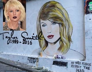 澳洲大型塗鴉「悼念」泰勒絲 粉絲蜂擁朝聖