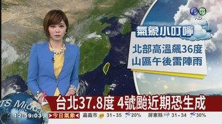 台北飆37.8度 熱帶擾動恐成颱
