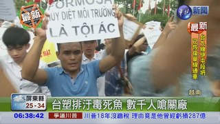 台塑越南廠排汙 數千人抗議