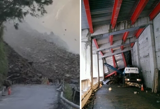 【影】南橫六口溫泉邊坡大坍方 驚險畫面曝光