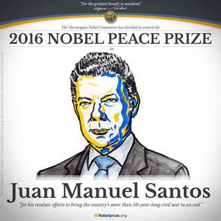 2016諾貝爾和平獎得主 哥倫比亞總統桑托斯