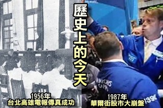 【歷史上的今天】1956年台北高雄電報傳真成功/1987年華爾街大崩盤