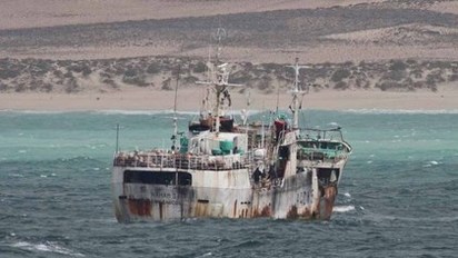 26人遭海盜挾持5年 其中含台籍船員 | 「Naham 3」漁船。(翻攝路透社)