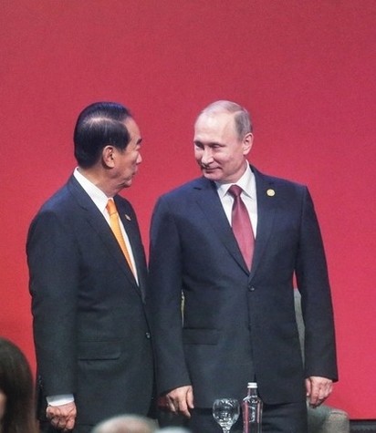 APEC宋楚瑜和習近平互動 談"維持經貿往來" | 宋楚瑜也和俄總統普丁有互動。(APEC中華台北代表團)