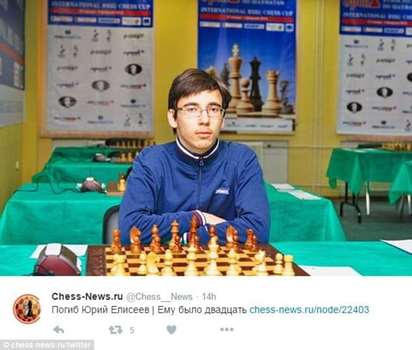 20歲世界西洋棋王 玩「跑酷」墜12樓身亡 | 葉利謝耶夫從小就是個神童。翻自臉書。