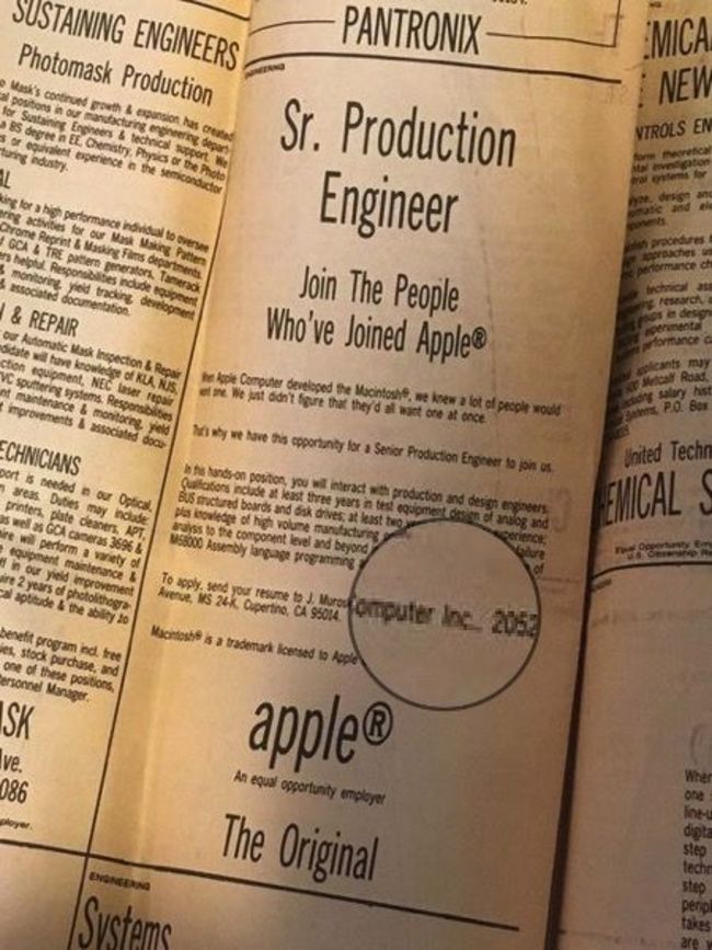 蘋果32年前徵才廣告 工程師月薪178萬! | 華視新聞