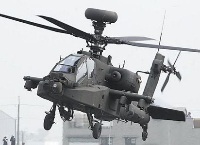 美去年軍售大賺1.3兆 台灣是第7大客戶 | 該款戰機為台灣向美國購買的AH-64E阿帕契長弓攻擊直升機。翻攝網路