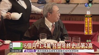 台塑年終拍板 每人領6.38個月