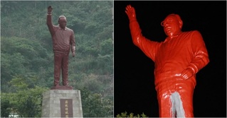 基隆蔣經國銅像 遭署名實踐正義騎士團潑紅漆