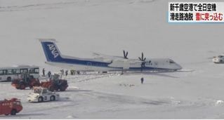 全日空班機北海道驚魂 衝出跑道撞進雪堆