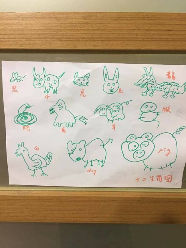 爸爸畫了12生肖媽媽笑翻 網友:是畢卡索! | 華視新聞