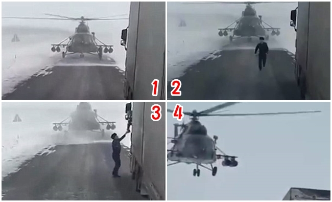 哈薩克軍用直升機"迷路" 停高速公路擋車問路! | 華視新聞