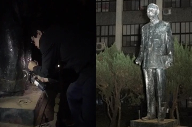 【華視最前線】輔大學生偷鋸蔣介石銅像 與警爆發衝突 | 華視新聞