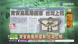 資安高風險國家 台灣上榜