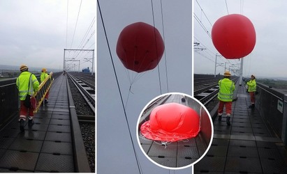 苗栗-台中段有大型氣球纏繞 高鐵9:38恢復雙向通行 | 
