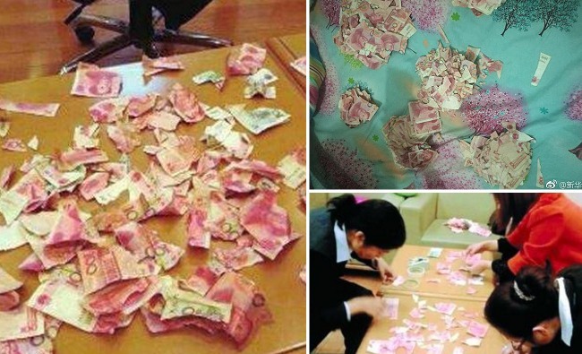 "孩子你爸很難過!" 陸童撕毀22萬元紙鈔 | 華視新聞