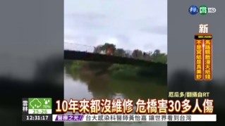 風景區吊橋斷了 遊客慘摔下河
