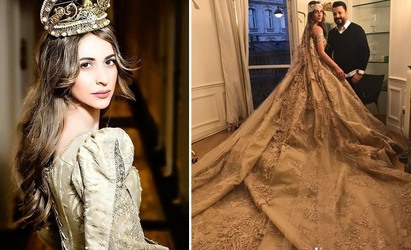 俄羅斯3億浮誇婚禮 婚禮歌手是Lady Gaga【影】 | 婚紗特別請來黎巴嫩設計師Zuhair Murad設計。