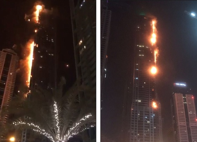 【影】杜拜"火炬大廈"大火 目擊者:火勢迅速往上竄升 | 華視新聞