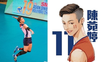 世大運女排選手高顏值 大家都在看11號! | 還有網友將陳菀婷畫成卡通圖像。