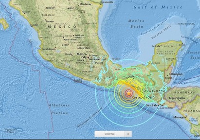 墨西哥8.1強震 死亡人數增至59人 | (翻攝美國地質中心)