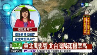東北風影響 北台灣降雨機率高
