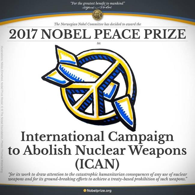 2017諾貝爾和平獎出爐 "國際廢除核武運動"獲殊榮 | 華視新聞