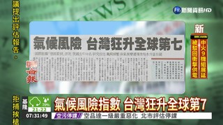 氣候風險指數 台灣狂升全球第7