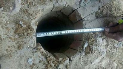 離奇! 陸8歲男童陳屍井底 井口僅”24公分” | 僅有24公分的井口(翻攝中安在線)