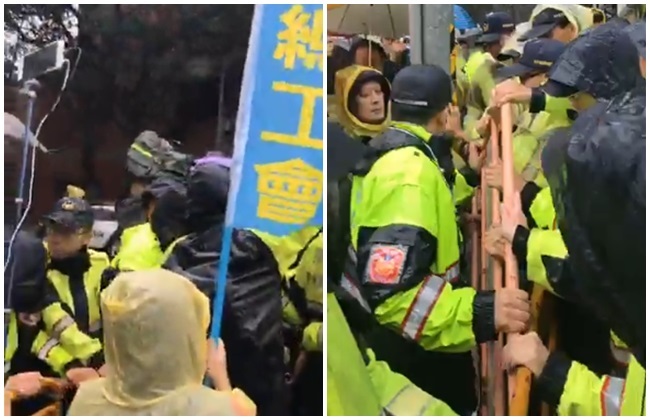 勞團抗議修勞基法 遊行受阻警民衝突! | 華視新聞