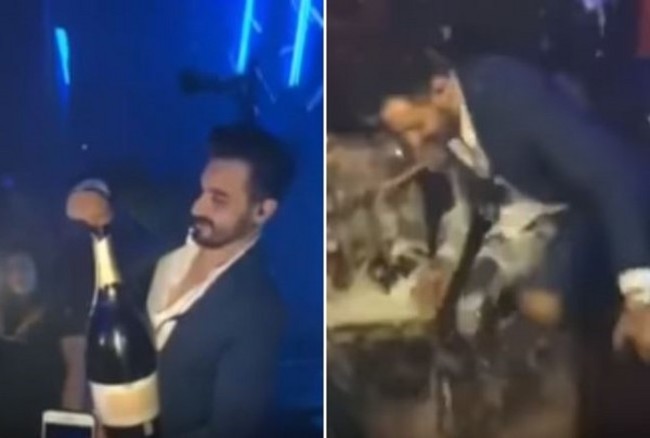 【影】心痛! 男子開香檳手滑 “123萬”瞬間沒了 | 華視新聞