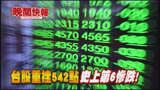 【晚間搶先報】台股史上第6慘跌 股民2天損失21萬