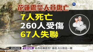 花蓮震災 7人死亡260受傷