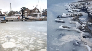 "東方野獸"寒流侵襲英國 凍到海都結冰
