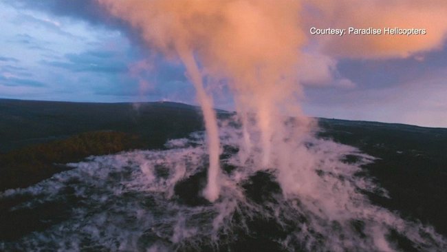 夏威夷火山龍捲噴發 空中添滿亮橘色 | 華視新聞