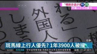 斑馬線也是虎口 日本1年3900人被撞