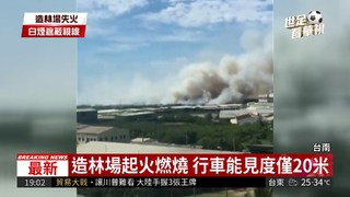 台南86快速道路旁 造林場起火燃燒