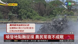 萬丹泥火山噴發 1公頃稻作被淹沒
