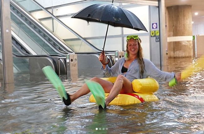 瑞典暴雨轟炸 中央車站秒變「水上樂園」 | 華視新聞