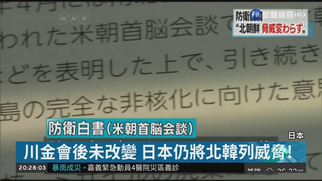 日本最新防衛白皮書 仍將北韓列威脅 | 華視新聞