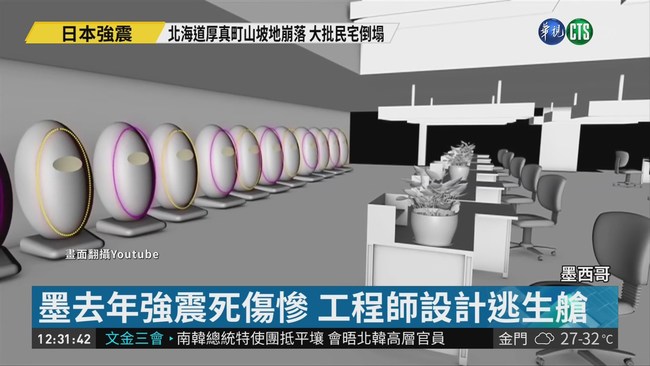 墨工程師研發地震逃生艙 要價7.5萬 | 華視新聞
