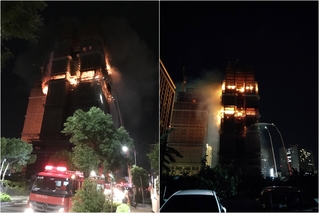 新北市工地大樓起火 15到24樓陷火海