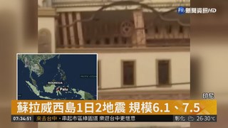 印尼蘇拉威西島1日2震 至少1死10傷